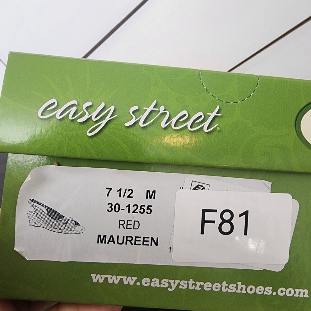 NEW Easy Street Maureen Womens 7.5 Espadrille Wedge Sandals Buckle Strap 3CT - Picture 9 of 9